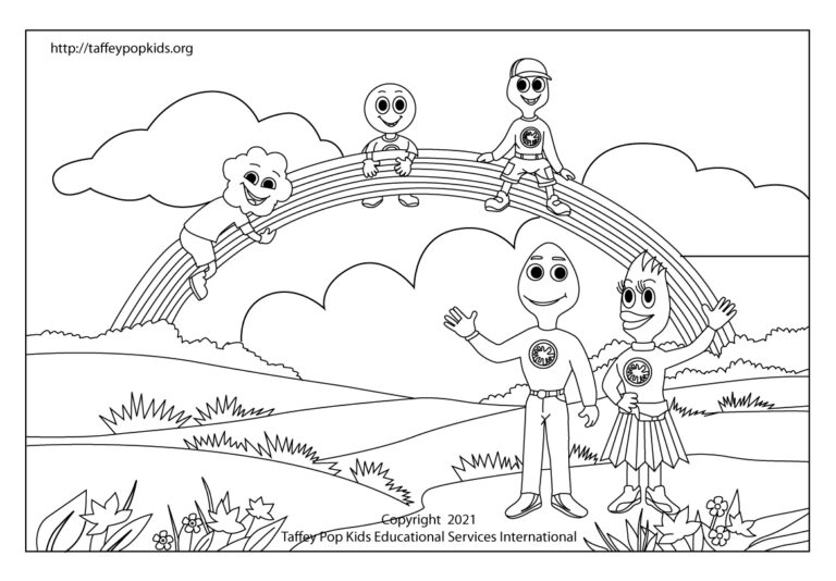 Taffey Pop Kids Character Coloring Pages